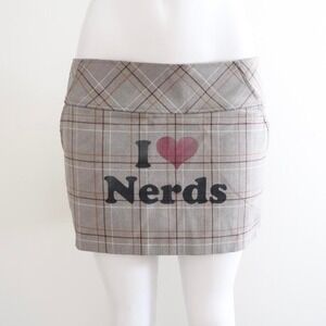i heart nerds plaid mini skirt size 6